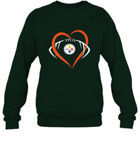 Load image into Gallery viewer, NFL Pittsburgh Steelers Heart Love Football Crewneck Sweatshirt
