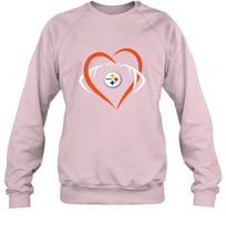 Load image into Gallery viewer, NFL Pittsburgh Steelers Heart Love Football Crewneck Sweatshirt
