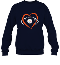 Load image into Gallery viewer, NFL Pittsburgh Steelers Heart Love Football Crewneck Sweatshirt
