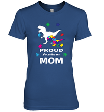 Load image into Gallery viewer, Proud Autism Mom T Rex Dinosaur Autism Awareness Women's Premium T-Shirt
