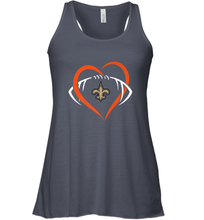 Load image into Gallery viewer, NFL New Orleans Saints Heart Love Football Women's Racerback Tank

