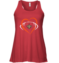 Load image into Gallery viewer, NFL New Orleans Saints Heart Love Football Women's Racerback Tank
