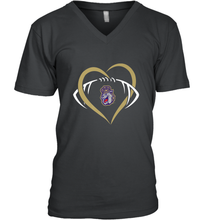 Load image into Gallery viewer, James Madison Dukes Large Heart  Football  Team Men's V-Neck
