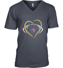 Load image into Gallery viewer, James Madison Dukes Large Heart  Football  Team Men's V-Neck
