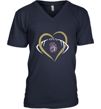 Load image into Gallery viewer, James Madison Dukes Large Heart  Football  Team Men's V-Neck
