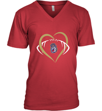 Load image into Gallery viewer, James Madison Dukes Large Heart  Football  Team Men's V-Neck
