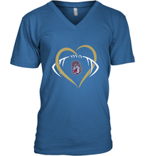 Load image into Gallery viewer, James Madison Dukes Large Heart  Football  Team Men's V-Neck
