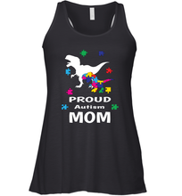 Load image into Gallery viewer, Proud Autism Mom T Rex Dinosaur Autism Awareness Women's Racerback Tank
