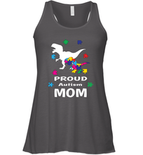 Load image into Gallery viewer, Proud Autism Mom T Rex Dinosaur Autism Awareness Women's Racerback Tank
