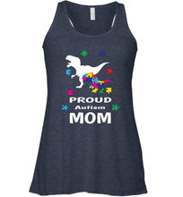 Load image into Gallery viewer, Proud Autism Mom T Rex Dinosaur Autism Awareness Women's Racerback Tank
