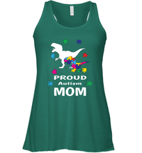 Load image into Gallery viewer, Proud Autism Mom T Rex Dinosaur Autism Awareness Women's Racerback Tank
