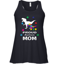 Load image into Gallery viewer, Proud Autism Mom T Rex Dinosaur Autism Awareness Women's Racerback Tank

