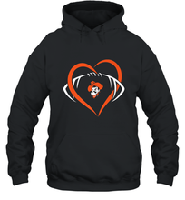 Load image into Gallery viewer, Oklahoma State Cowboys Large Heart  Football  Team Hooded Sweatshirt

