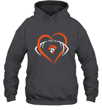 Load image into Gallery viewer, Oklahoma State Cowboys Large Heart  Football  Team Hooded Sweatshirt
