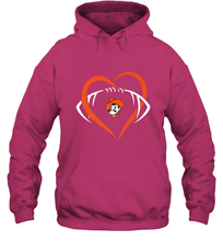 Load image into Gallery viewer, Oklahoma State Cowboys Large Heart  Football  Team Hooded Sweatshirt
