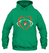 Load image into Gallery viewer, Oklahoma State Cowboys Large Heart  Football  Team Hooded Sweatshirt
