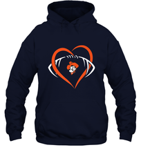 Load image into Gallery viewer, Oklahoma State Cowboys Large Heart  Football  Team Hooded Sweatshirt
