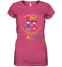 Load image into Gallery viewer, They Call Me Teacher School Kids Fun Appreciation Women's V-Neck T-Shirt
