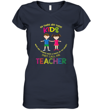 Load image into Gallery viewer, They Call Me Teacher School Kids Fun Appreciation Women's V-Neck T-Shirt
