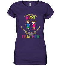 Load image into Gallery viewer, They Call Me Teacher School Kids Fun Appreciation Women's V-Neck T-Shirt
