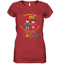 Load image into Gallery viewer, They Call Me Teacher School Kids Fun Appreciation Women's V-Neck T-Shirt
