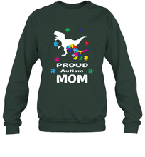 Load image into Gallery viewer, Proud Autism Mom T Rex Dinosaur Autism Awareness Crewneck Sweatshirt
