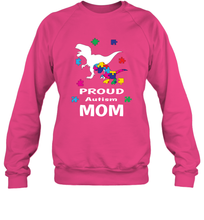 Load image into Gallery viewer, Proud Autism Mom T Rex Dinosaur Autism Awareness Crewneck Sweatshirt
