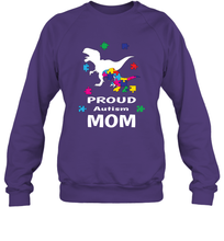 Load image into Gallery viewer, Proud Autism Mom T Rex Dinosaur Autism Awareness Crewneck Sweatshirt
