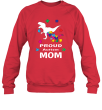 Load image into Gallery viewer, Proud Autism Mom T Rex Dinosaur Autism Awareness Crewneck Sweatshirt

