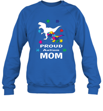 Load image into Gallery viewer, Proud Autism Mom T Rex Dinosaur Autism Awareness Crewneck Sweatshirt
