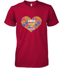 Load image into Gallery viewer, Love needs no words Autism Awareness DayT shirt Men's Premium T-Shirt
