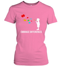 Load image into Gallery viewer, Embrace Differences  Support Autism Awareness Day Tee Women's T-Shirt
