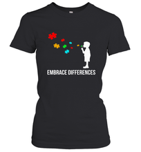 Load image into Gallery viewer, Embrace Differences  Support Autism Awareness Day Tee Women's T-Shirt
