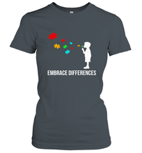Load image into Gallery viewer, Embrace Differences  Support Autism Awareness Day Tee Women's T-Shirt
