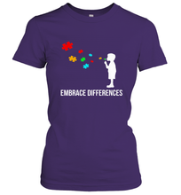 Load image into Gallery viewer, Embrace Differences  Support Autism Awareness Day Tee Women's T-Shirt
