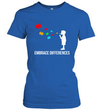 Load image into Gallery viewer, Embrace Differences  Support Autism Awareness Day Tee Women's T-Shirt
