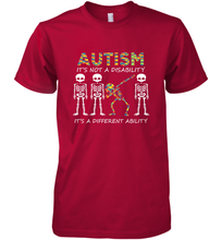 Load image into Gallery viewer, Autism it's a different ability Funny Dabbing skeleton Gift Men's Premium T-Shirt
