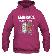 Load image into Gallery viewer, Embrace Neurodiversity Brain ADHD Autism Awareness Hooded Sweatshirt
