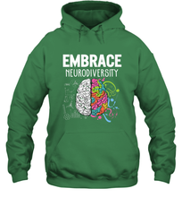 Load image into Gallery viewer, Embrace Neurodiversity Brain ADHD Autism Awareness Hooded Sweatshirt
