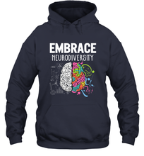 Load image into Gallery viewer, Embrace Neurodiversity Brain ADHD Autism Awareness Hooded Sweatshirt
