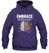Load image into Gallery viewer, Embrace Neurodiversity Brain ADHD Autism Awareness Hooded Sweatshirt
