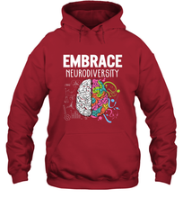 Load image into Gallery viewer, Embrace Neurodiversity Brain ADHD Autism Awareness Hooded Sweatshirt
