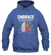 Load image into Gallery viewer, Embrace Neurodiversity Brain ADHD Autism Awareness Hooded Sweatshirt
