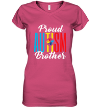 Load image into Gallery viewer, Proud Autism Brother Awareness Support Premium T Shirt Women's V-Neck T-Shirt
