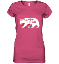 Load image into Gallery viewer, Mama Bear Autism t shirt Autism Awareness Month Women's V-Neck T-Shirt
