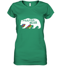 Load image into Gallery viewer, Mama Bear Autism t shirt Autism Awareness Month Women's V-Neck T-Shirt
