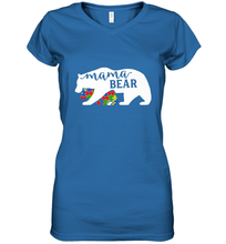 Load image into Gallery viewer, Mama Bear Autism t shirt Autism Awareness Month Women's V-Neck T-Shirt
