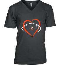 Load image into Gallery viewer, Virginia Cavaliers Large Heart  Football  Team Men's V-Neck
