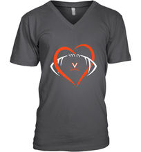 Load image into Gallery viewer, Virginia Cavaliers Large Heart  Football  Team Men's V-Neck
