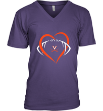 Load image into Gallery viewer, Virginia Cavaliers Large Heart  Football  Team Men's V-Neck
